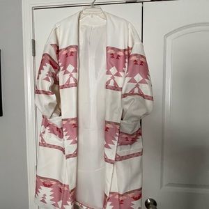 Beth Dutton Inspired Trench Coat in Native American Pattern